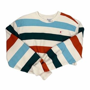 Champion Stripe cropped Crewneck S